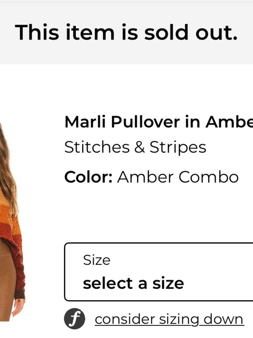 Stitches & Stripes | Marli Pullover in Amber Combo | Small - Picture 4 of 4